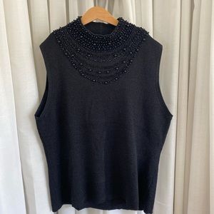 Black Beaded Knit Top🖤